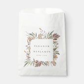 Rustikale Botanische Erdtöne Hochzeitsnamen nach M Geschenktütchen (Vorderseite)