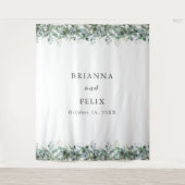 Rustikale botanische Eukalyptus-Hochzeit Wandteppich (Vorderseite)