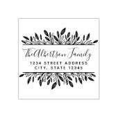 Rustikale botanische Familienname Rücksendeadresse Gummistempel (Prägung)