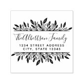 Rustikale botanische Familienname Rücksendeadresse Permastempel (Design)