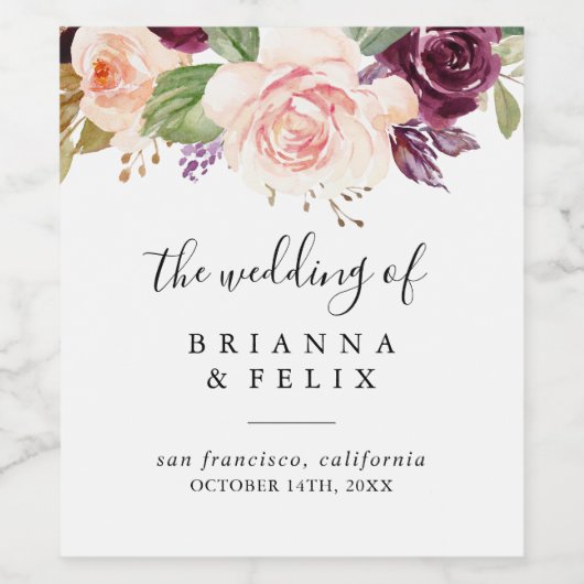 Rustikale botanische Foliage Weinetikett (Einzelnes Label)