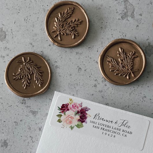 Rustikale botanische Folsäure-Rücksendeadresse