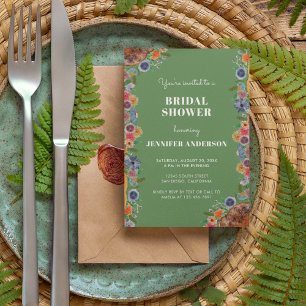 Rustikale botanische Garten Boho Chic Brautparty Einladung
