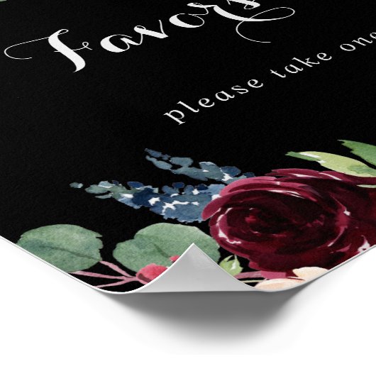 Rustikale botanische Gastgeschenke Hochzeiten sign Poster (Ecke)