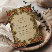 Rustikale Botanische Granatapfel-Hochzeit RSVP Karte