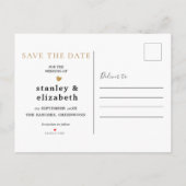 Rustikale Botanische Grün- und Goldfolienhochzeit Ankündigungspostkarte (Rückseite)