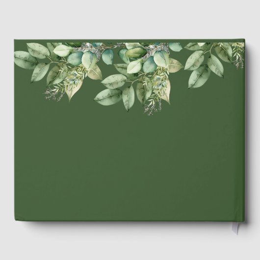 Rustikale Botanische Grün- und Goldfolienhochzeit Gästebuch (Rückseite)