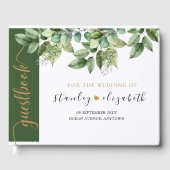 Rustikale Botanische Grün- und Goldfolienhochzeit Gästebuch (Vorderseite)