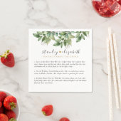 Rustikale Botanische Grün- und Goldfolienhochzeit Serviette (Beispiel)