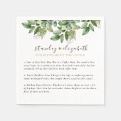 Rustikale Botanische Grün- und Goldfolienhochzeit Serviette (Vorderseite)