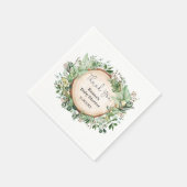 Rustikale Botanische Grünpflanzen Babydusche neutr Serviette (Ecke)