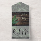 Rustikale Botanische Hochzeit All In One Einladung (Innen)