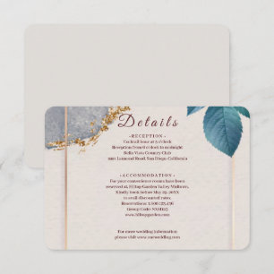 Rustikale botanische Hochzeit-Beilagekarte Elega Begleitkarte