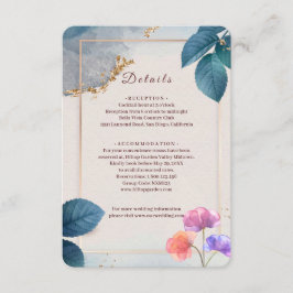 Rustikale botanische Hochzeit-Beilagekarte | Elega Begleitkarte