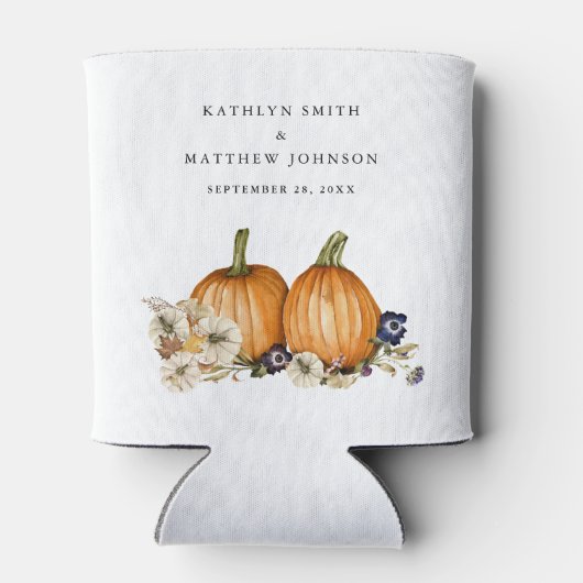 Rustikale botanische Hochzeit im Herbst Dosenkühler (Rückseite)