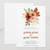 Rustikale Botanische Hochzeit im Herbst Einladung (Vorne/Hinten)