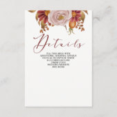 Rustikale botanische Hochzeit im Herbst Herbst Begleitkarte (Vorderseite)