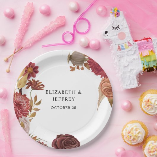 Rustikale botanische Hochzeit im Herbst Herbst Pappteller (Party)