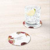 Rustikale botanische Hochzeit im Herbst Herbst Runder Pappuntersetzer (Vor Ort)