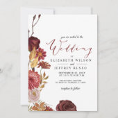 Rustikale botanische Hochzeit im Herbst im Herbst Einladung (Vorderseite)