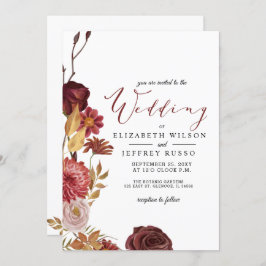 Rustikale botanische Hochzeit im Herbst im Herbst Einladung