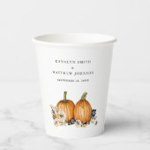 Rustikale botanische Hochzeit im Herbst Pappbecher (Vorderseite)