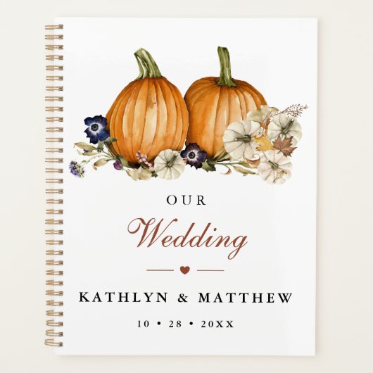 Rustikale botanische Hochzeit im Herbst Planer (Vorderseite)