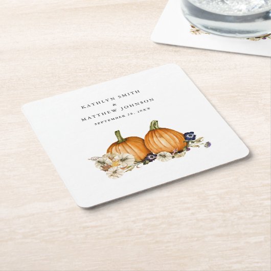 Rustikale botanische Hochzeit im Herbst Rechteckiger Pappuntersetzer (angewinkelt)