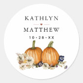 Rustikale botanische Hochzeit im Herbst Runder Aufkleber (Vorderseite)