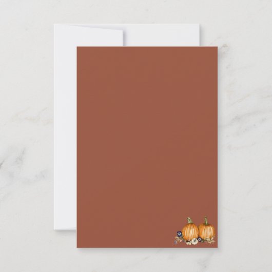 Rustikale botanische Hochzeit im Herbst Save The Date (Rückseite)