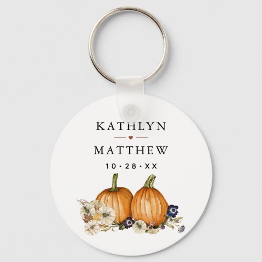 Rustikale botanische Hochzeit im Herbst Schlüsselanhänger (Vorderseite)