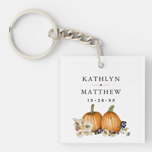 Rustikale botanische Hochzeit im Herbst Schlüsselanhänger (Vorderseite)