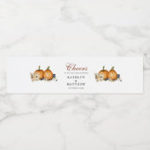 Rustikale botanische Hochzeit im Herbst Wasserflaschenetikett (Einzelnes Label)