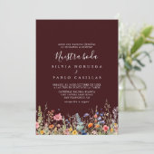Rustikale Botanische Hochzeit Nuestra Boda Einladung (Stehend Vorderseite)
