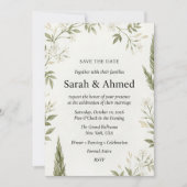 Rustikale botanische Hochzeit-Save-the-Date-Karte Save The Date (Vorderseite)