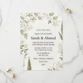 Rustikale botanische Hochzeit-Save-the-Date-Karte  Save The Date