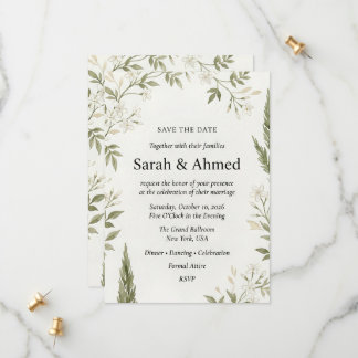 Rustikale botanische Hochzeit-Save-the-Date-Karte  Save The Date