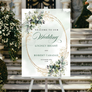 Rustikale botanische Hochzeit Willkommensschild Go Poster