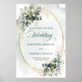 Rustikale botanische Hochzeit Willkommensschild Go Poster (Vorne)