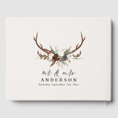 Rustikale botanische Hochzeitsplanposte Gästebuch (Rückseite)