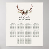 Rustikale botanische Hochzeitsplanposte Poster (Vorne)