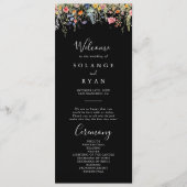 Rustikale botanische Hochzeitsprogramm Wiese Programm (Vorderseite)