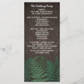 Rustikale Botanische Hochzeitsprogramme für Fern-W Programm (Rückseite)