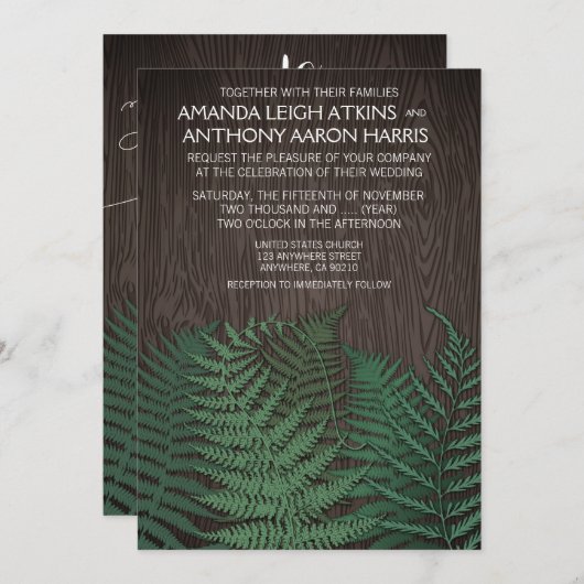 Rustikale Botanische Hochzeitsreise Einladung