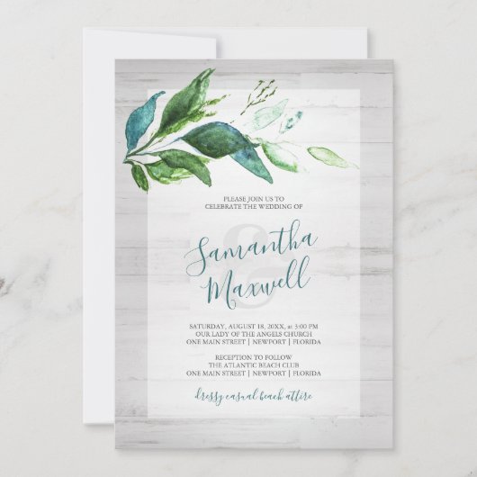 Rustikale Botanische Hochzeitssaison (Vorderseite)