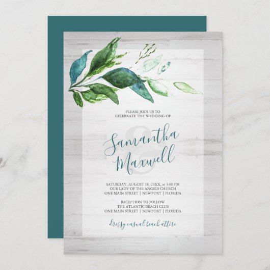Rustikale Botanische Hochzeitssaison (Vorne/Hinten)