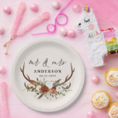 rustikale botanische Hochzeitsschrift für die Rüst Pappteller (Party)