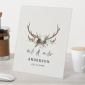 rustikale botanische Hochzeitsschrift für die Rüst Sockelschild (In Situ)