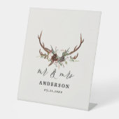 rustikale botanische Hochzeitsschrift für die Rüst Sockelschild (Vorderseite)