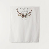 rustikale botanische Hochzeitsschrift für die Rüst Wandteppich (Vorderseite)